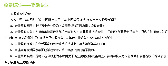 上海市医药学校学费