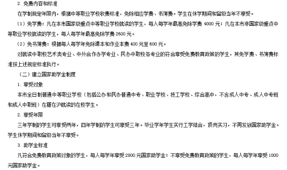 上海市医药学校资助政策