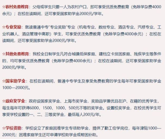 上海市奉贤中等专业学校学费