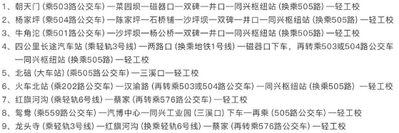 重庆市轻工业学校路线