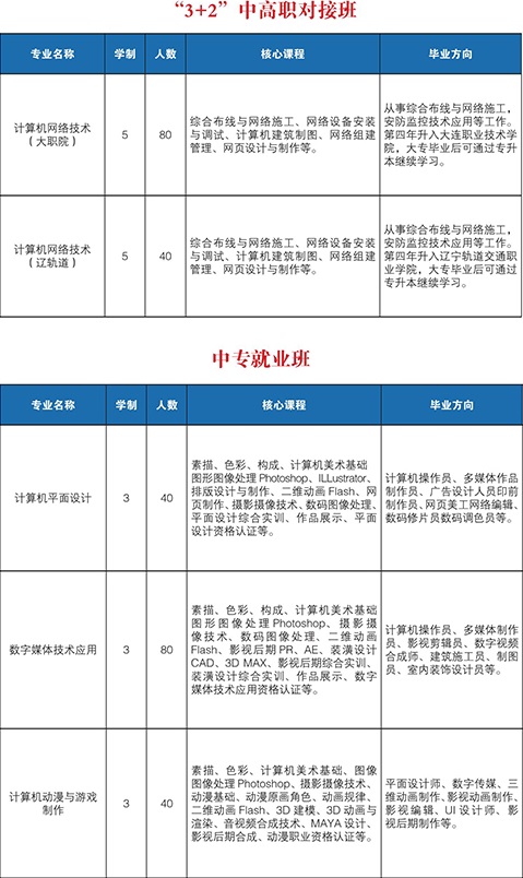 大连电子学校招生计划