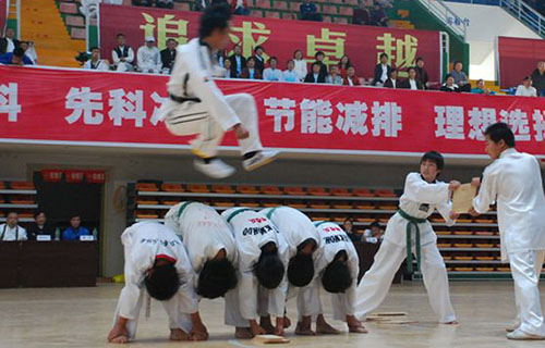 广安市康泉文化武术学校跆拳道训练