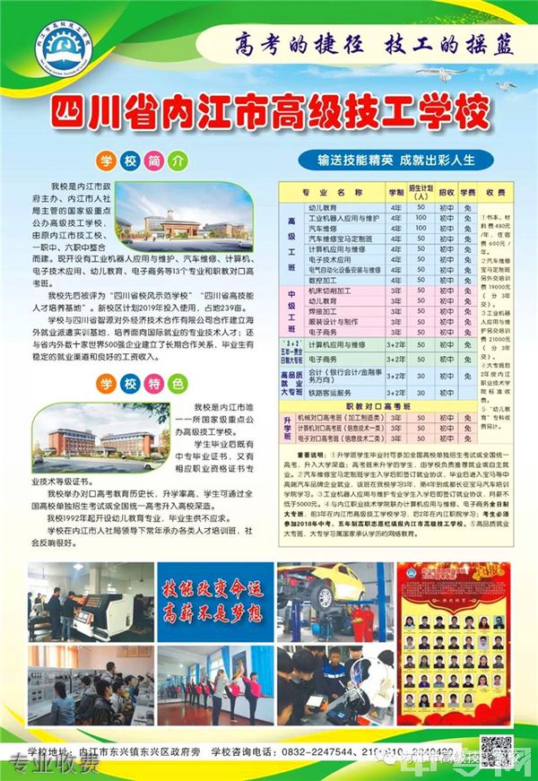 内江高级技工学校专业收费
